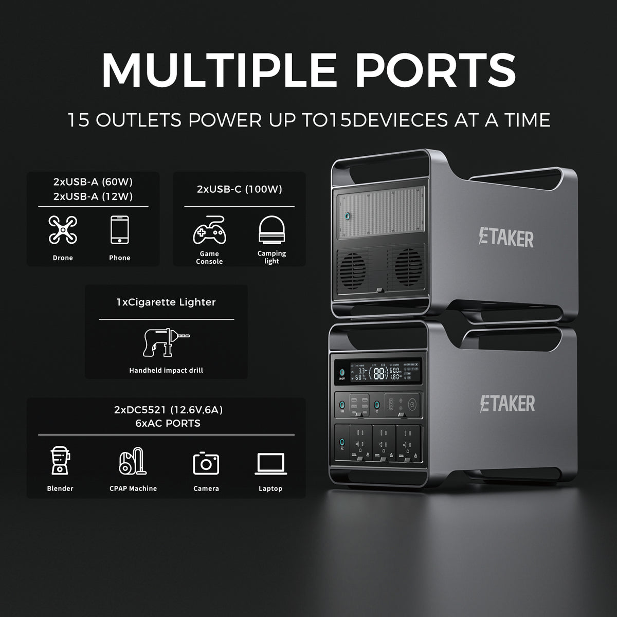 ETaker Portable Power Station M2000