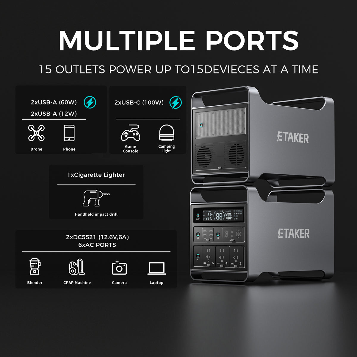 M2000 with Alternator Driving Fast Charger Fleet1000 and 400W Solar Panel